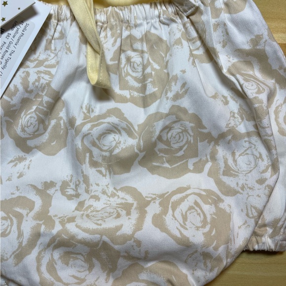 Stella Phoenix The Tigerlily 4T yellow / Tan Roses Lace Ruffle Romper NWT - Picture 4 of 10